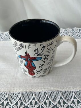 Zak Designs Marvel Spider-Man 15oz Ceramic Coffee Mug Doodle Web Slinger Design